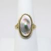 Picture of Antique Art Deco Era 10k Gold Filigree & Silver Blister Pearl Ring