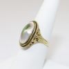 Picture of Antique Art Deco Era 10k Gold Filigree & Silver Blister Pearl Ring