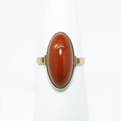 Picture of Antique Victorian Era 9ct (9k) Gold & Red Jasper Cabochon Ring