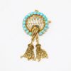 Picture of Antique 18k Gold & Turquoise Tasseled Brooch/Pendant