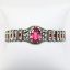 Picture of Antique Art Deco Era Sterling Silver, Czech Glass & Rhinestone Bracelet
