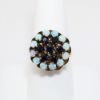 Picture of Vintage 10k Gold, White Opal & Blue Sapphire Thai Princess/Harem Style Ring