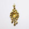 Picture of Antique Victorian/Edwardian Era 18k Gold, Ruby, Natural Pearl & Cobalt Enamel Pendant