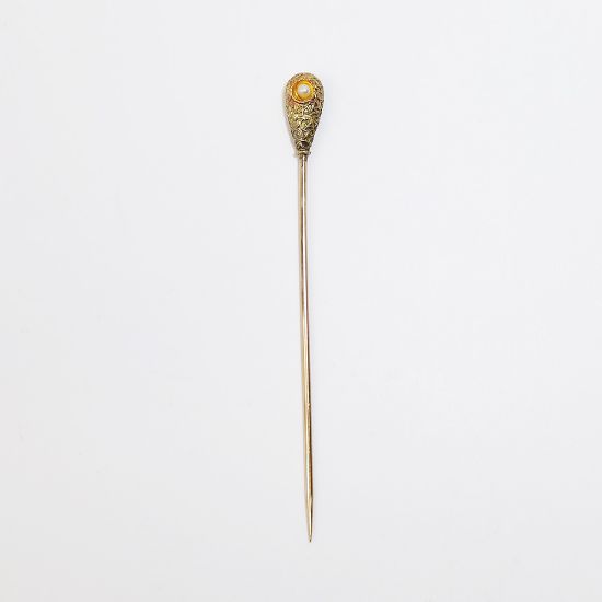 Picture of Antique 14k Gold & Natural Seed Pearl Stick Pin