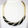 Picture of Vintage Signed Christian Dior Black Enamel & Rhinestone Necklace & Matching Ring