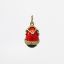 Picture of Vintage Gilt Sterling Silver, Red & Black Guilloche Enamel & Rhinestone Fabergé Style Egg Charm/Pendant