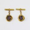 Picture of Antique Early 20th Century 18k Gold, Diamond & Ruby Cuff Links