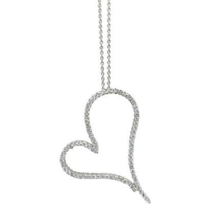 Picture of 2.28ct Diamond heart necklace, 14k white gold