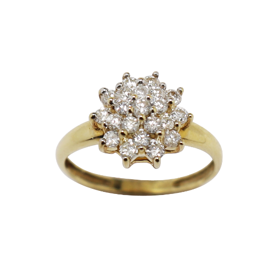 Picture of 0.50ct diamond cluster ring, 14k yellow gold