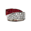 Picture of 18K White Gold Diamond & Ruby Fashion Ring