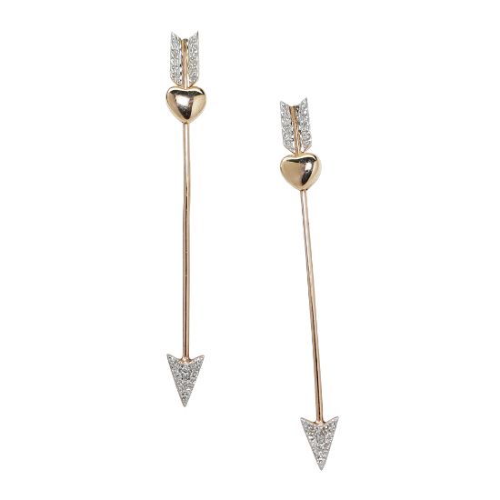 Picture of Diamond arrow earrings, 14k rose gold