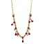 Picture of 14K Yellow Gold Ruby & Diamond Dangle Necklace