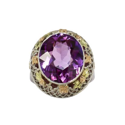 Picture of Antique Amethyst ring, 14k tri color gold