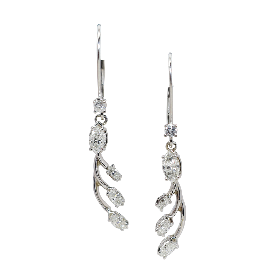 Picture of 1.25ct Diamond Drop Earrings in 14k White Gold