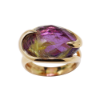 Picture of 18k Rose Gold Quartz Ring with Rutilated Quartz & Amethyst