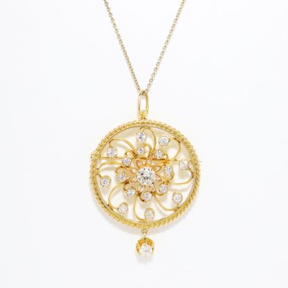 Picture of Antique Diamond Pendant/Brooch, 18k Yellow Gold