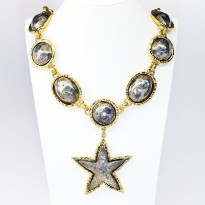 Picture of Vintage Edouard Rambaud, Paris Gold & Silver Toned Statement Necklace/Belt with Star