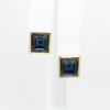 Picture of Vintage Christian Dior London Blue Rhinestone Post Back Earrings with Original Box