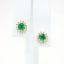 Picture of Emerald Stud Earrings with Diamond Halo, 14k Yellow Gold