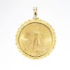 Picture of 1924 Gold Twenty Dollar Coin Pendant with 14k Rope Bezel