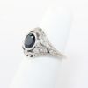 Picture of 1.0ct Vintage Sapphire Ring with 0.25ct Diamond Accents, 14k White Gold