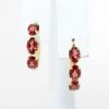 Picture of Oval Garnet Hoop Earrings, 14k Yellow Gold