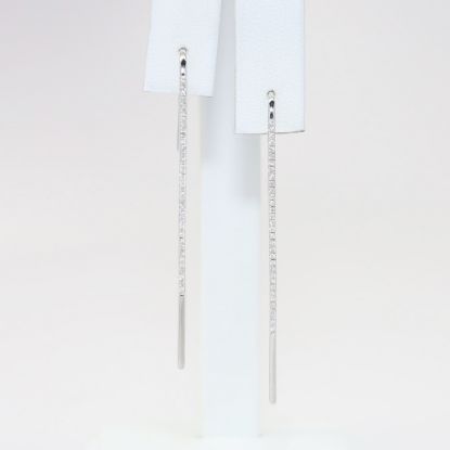 Picture of 14k White Gold & 0.33ct Diamond Modern Hook Earrings