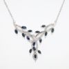 Picture of Marquis Cut Sapphire Necklace with Diamond Accents, 10k White Gold