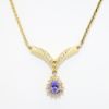 Picture of Tanzanite and Diamond Necklace, 14k Yellow Gold