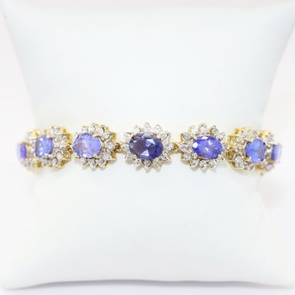 Picture of Tanzanite and Diamond Bracelet, 14k Yellow Gold