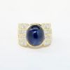 Picture of 10.71ct Oval Sapphire Cabochon Ring, AGL Certified, 18k Yellow Gold