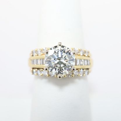 Picture of GIA Certified 2.71 Round Brilliant Cut Diamond Ring, 14k Yellow Gold