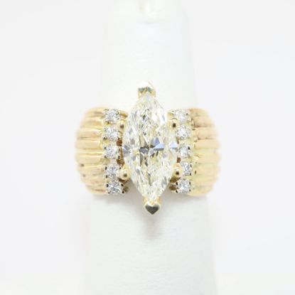 Picture of 3.01ct GIA Certified Marquise Cut Diamond Ring, 14k Yellow Gold