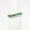 Picture of Emerald and Diamond Band Ring, 14k Yellow Gold
