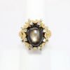 Picture of Vintage Black Star Sapphire and Diamond Ring, 14k Yellow Gold