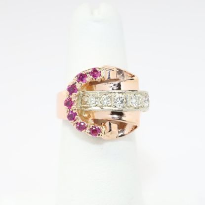 Picture of Vintage Diamond and Ruby Ring, 14k Rose Gold