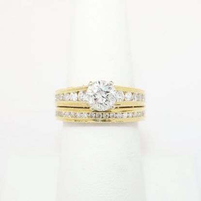 Picture of 1.06ct Round Brilliant Cut Diamond Bridal Ring Set, 14k Yellow Gold