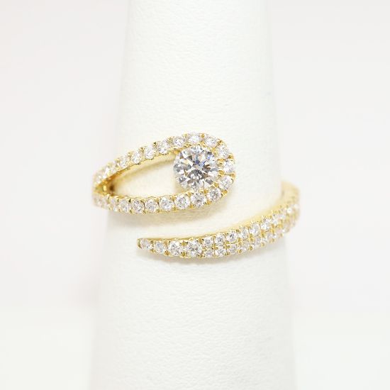Picture of Diamond Bypass Ring, 18k Yellow Gold