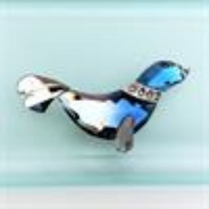 Picture of Swarovski - Retired 'Cubica' Blue seal brooch