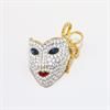 Picture of Swarovski- mardi gras crystal mask brooch