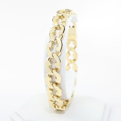 Picture of 14k Yellow Gold Fancy Link Curb Chain Bracelet 