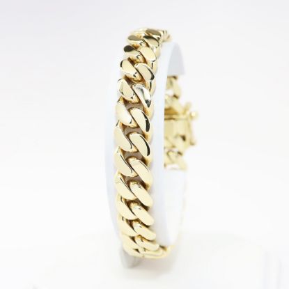 Picture of 14k Yellow Gold Cuban Link Chain Bracelet