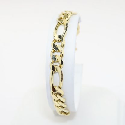 Picture of 14k Yellow Gold Figaro Link Chain Bracelet