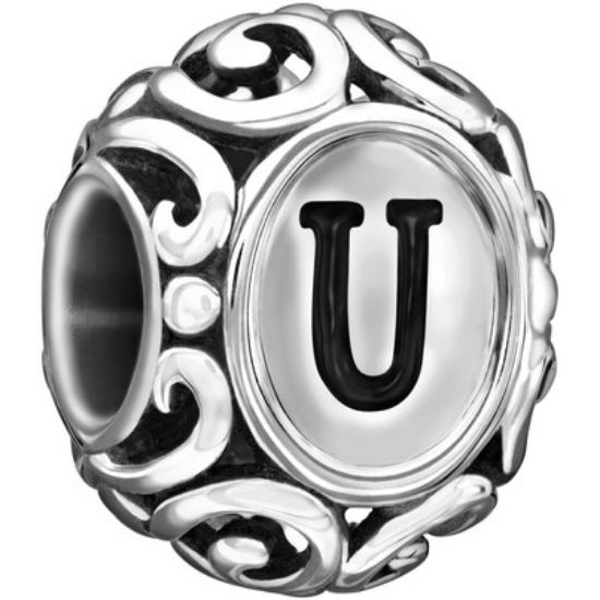 Picture of Chamilia - "U" Round With Black Enamel