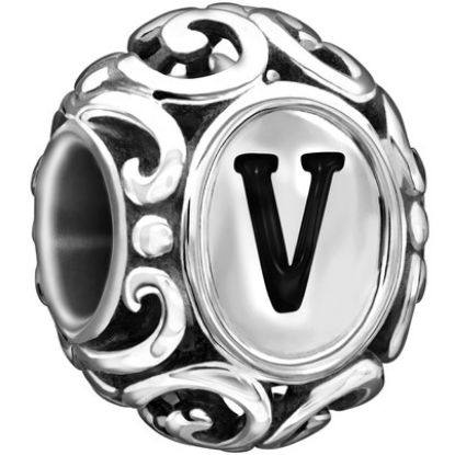 Picture of Chamilia - "V" Round With Black Enamel