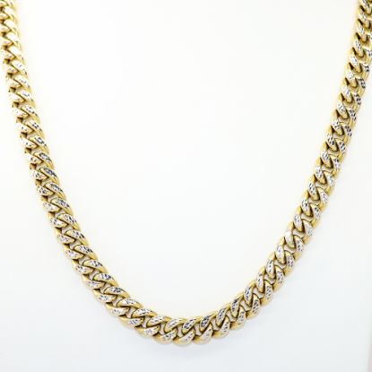 Picture of 26.25" Two-Tone Textured 14k Gold Curb Chain Necklace