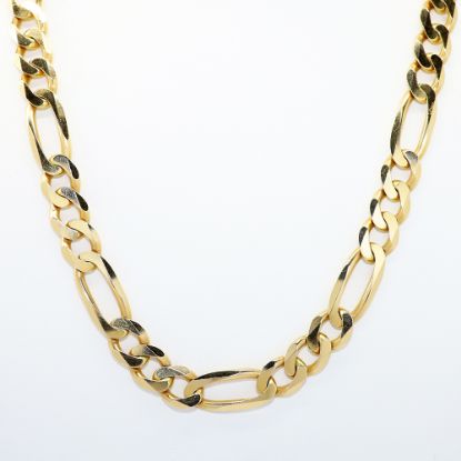 Picture of 22" 14k Yellow Gold Flat Figaro Chain Necklace
