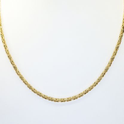 Picture of 16" 14k Yellow Gold Squared Byzantine Chain Necklace