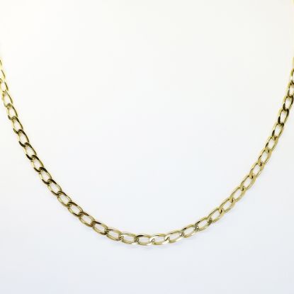 Picture of 18" 18k Yellow Gold Wide Link Curb Chain Necklace