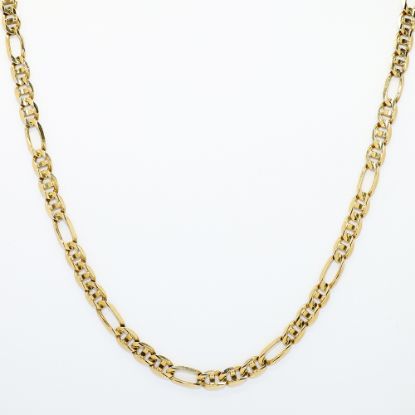 Picture of 24" 14k Yellow Gold Fancy Link Figaro Chain Necklace